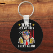 Grappige Onafhankelijkheidsdag Trump maakt 4 juli Sleutelhanger (Voorkant)