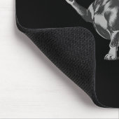 Grappige onbeleefde zwarte Dachshund hond meme mid Muismat (Hoek)