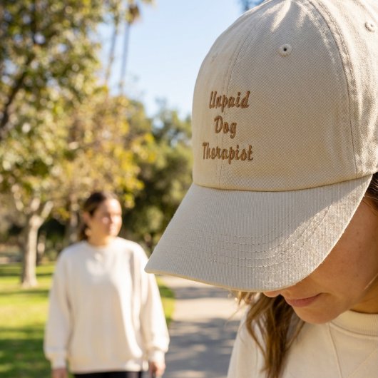 Grappige onbetaalde hondentherapeut hoed | Cadeau Geborduurde Pet