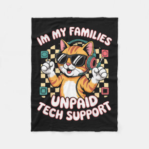 Grappige onbetaalde tech pc support oranje tabby k fleece deken