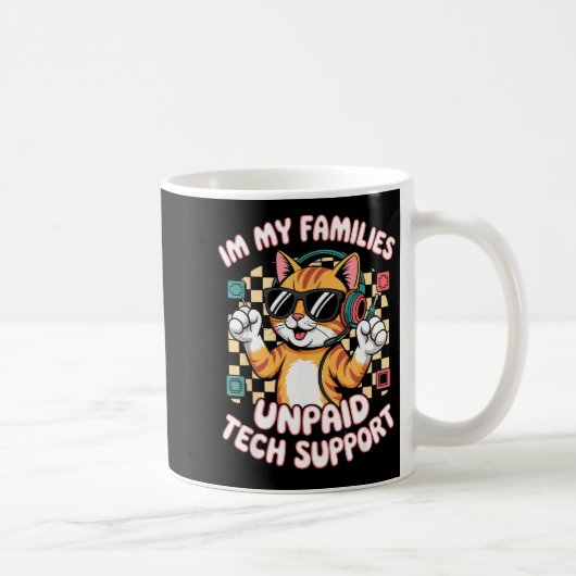 Grappige onbetaalde tech pc support oranje tabby k koffiemok (Rechts)