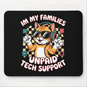 Grappige onbetaalde tech pc support oranje tabby k muismat