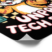 Grappige onbetaalde tech pc support oranje tabby k poster (Hoek)