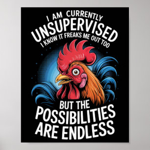Grappige Onbewaakte Uitspraak Gekke Haan Mogelijkh Poster
