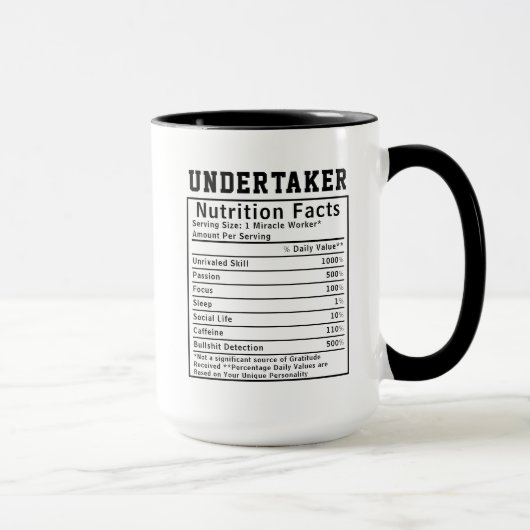 Grappige Onderbegrafenis Voedingsfeiten Mortuarium Mok (Rechts)
