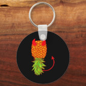 Grappige ondersteboven ananas swinger fruitliefheb sleutelhanger (Voorkant)