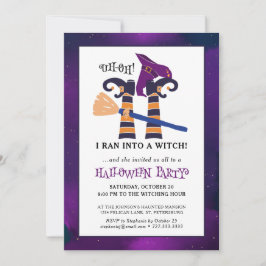 Grappige Ondersteboven Heksenpoten Halloween Feest Kaart