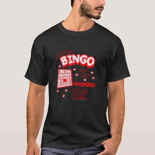 Grappige ondersteuning bingo houden oma van de str t-shirt (Voorkant)