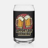 Grappige ondersteuningsdag drink woord kunstbier blikvorm glas (Achterkant)