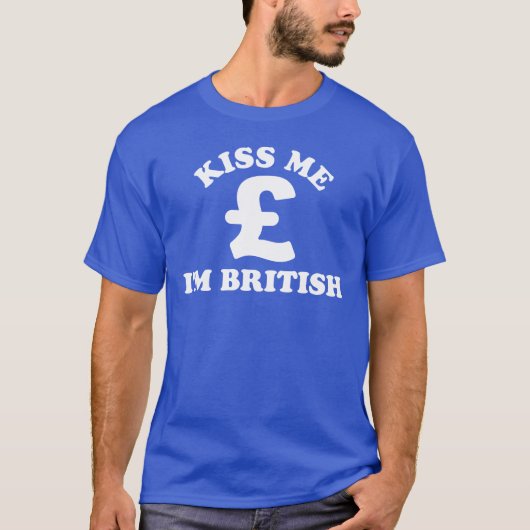Grappige ondertitel KUS ME IK BEN BRITS T-shirt (Voorkant)