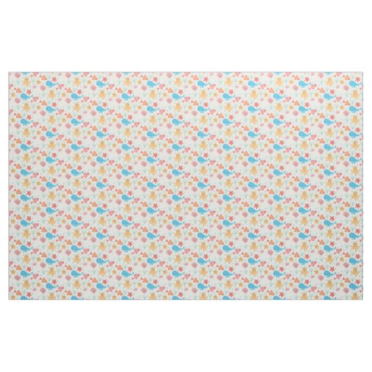 Grappige onderwaterwezens Oceaanpatroon Stof (Fat Quarter)