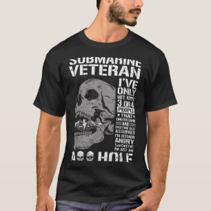 Grappige onderzeeboot veteraan zeggende schedel US T-shirt