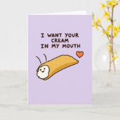 Grappige ondeugende Cannoli Cream kaart (Gele Bloem)