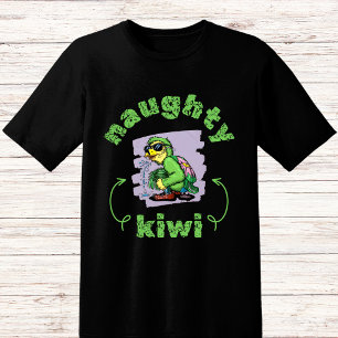 Grappige ondeugende groene kiwi vogel t-shirt