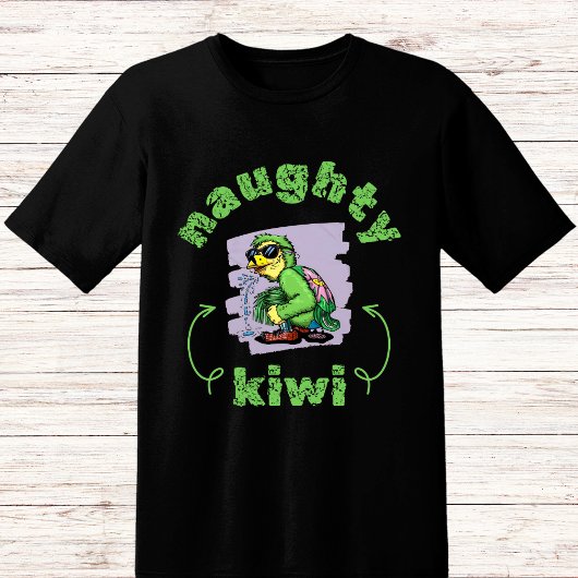 Grappige ondeugende groene kiwi vogel t-shirt