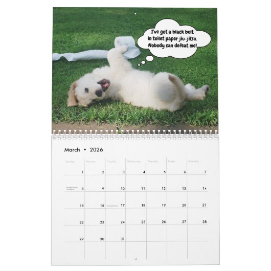 Grappige Ondeugende Hond Kalender (Mar 2026)
