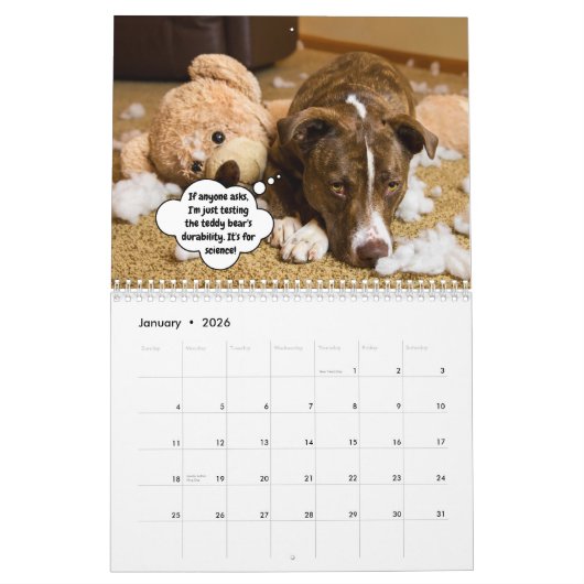 Grappige Ondeugende Hond Kalender (Jan 2026)