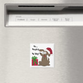 Grappige ondeugende hond Kerst cartoon Magneet (Insitu (Vaatwasser))