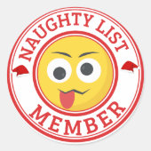Grappige Ondeugende Lijst Gezicht Kerstmis Ronde Sticker (Voorkant)