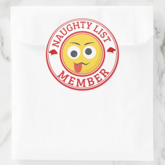 Grappige Ondeugende Lijst Gezicht Kerstmis Ronde Sticker (Tas)