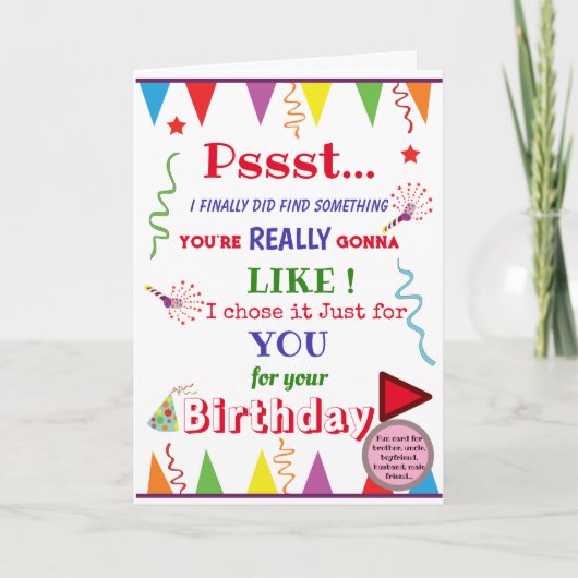 Grappige ondeugende onbeschofte oom broer kaart vo (Voorkant)