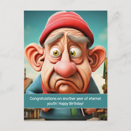 Grappige Oneindige jeugd mijlpaal Verjaardag Briefkaart (Voorkant)