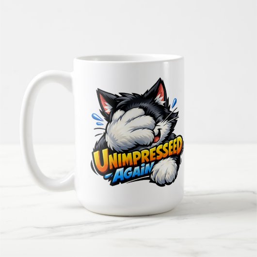 Grappige ongeïnteresseerde kat koffiemok - Chagrij (Links)