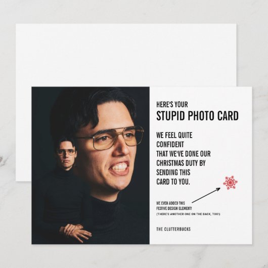 Grappige ongemakkelijke kerst domme foto kaart (Voorkant / Achterkant)