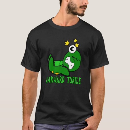 Grappige ongemakkelijke schildpad t-shirt (Voorkant)