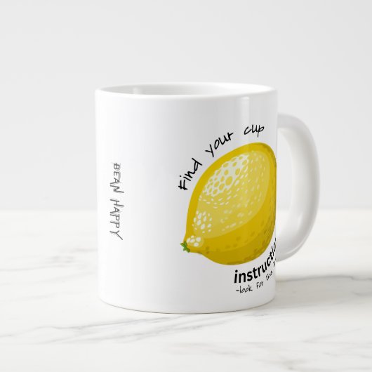 grappige ongewone koffiebeker met citroenvanger grote koffiekop (Voorkant rechts)