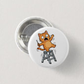 Grappige Onhandige Kat Knop Ronde Button 3,2 Cm (Voorkant /achterkant)