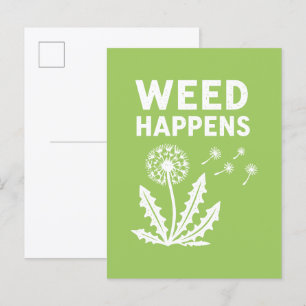 Grappige Onkruid Gebeurt Vintage Paardenbloem Inkt Briefkaart
