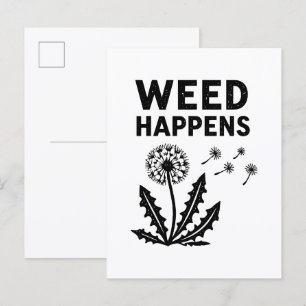 Grappige Onkruid Gebeurt Vintage Paardenbloem Inkt Briefkaart