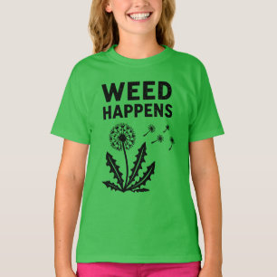 Grappige Onkruid Gebeurt Vintage Paardenbloem Inkt T-shirt