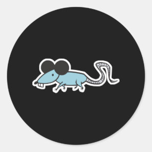 grappige onnozele rat ronde sticker