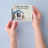 grappige onroerend goed beknopte leefruimte honden flyer (Hand)