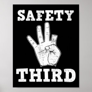 Grappige Ontbrekende Vinger Veiligheid Derde Vuurw Poster