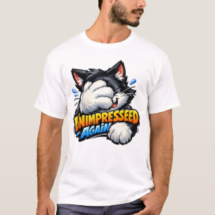Grappige Ontevreden Kat Basic T-Shirt - Chagrijnig