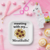 Grappige ontmoeting met mijn gehaktballen feest papieren bordje (Feest)