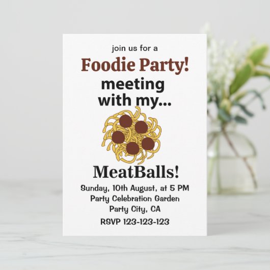 Grappige ontmoeting met mijn gehaktballen kaart (Staand voorkant)