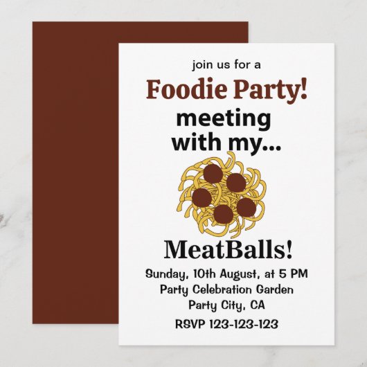 Grappige ontmoeting met mijn gehaktballen kaart (Voorkant / Achterkant)