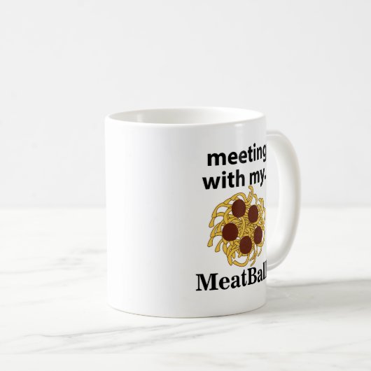 Grappige ontmoeting met mijn gehaktballen koffiemok (Voorkant rechts)