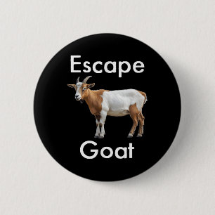 Grappige ontsnappingsgeit zondebok dier Huda humor Ronde Button 5,7 Cm