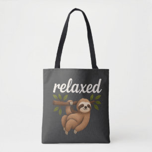 Grappige ontspannen luiaard schattige luie levenss tote bag
