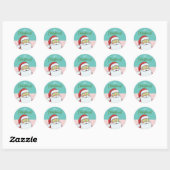 Grappige Ontspannende Kerstman Spa Dag Kerstmis Ronde Sticker (Vel)