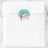 Grappige Ontspannende Kerstman Spa Dag Kerstmis Ronde Sticker (Tas)