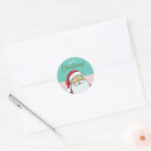 Grappige Ontspannende Kerstman Spa Dag Kerstmis Ronde Sticker (Envelop)