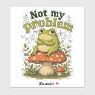 Grappige Onverstoorde Kikker Cottagecore Sticker
