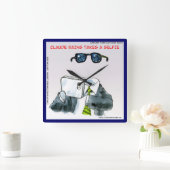 Grappige onzichtbare man wandklok (Huis)