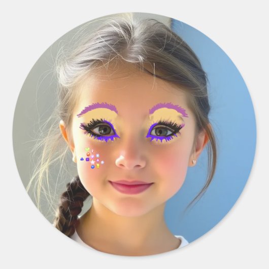 Grappige Oog Make-up Klassieke Ronde Sticker (Voorkant)